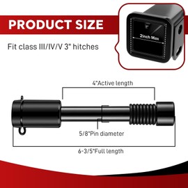 BOYISEN Trailer Hitch Pin - 5/8" Locking Receiver Hitch Pin for Class III/IV/V 3" Hitches, with O-Rings for RVs Trailer Truck Car Boat Bike, Weatherproof Anti-Theft (Pack of 2)