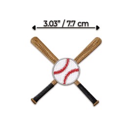 Baseball Bat Iron On Patch - Embroidered Sports Sport Baseball Bat Bats Softball Applique Transfers Appliques Iron On Sew On Patches for Clothing, Jeans, Hat, Backpacks, Clothes,Hats (Size, 3")