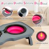 PINVNBY Elevated Dog Bowls Portable Raised Dog Bowl Stand with