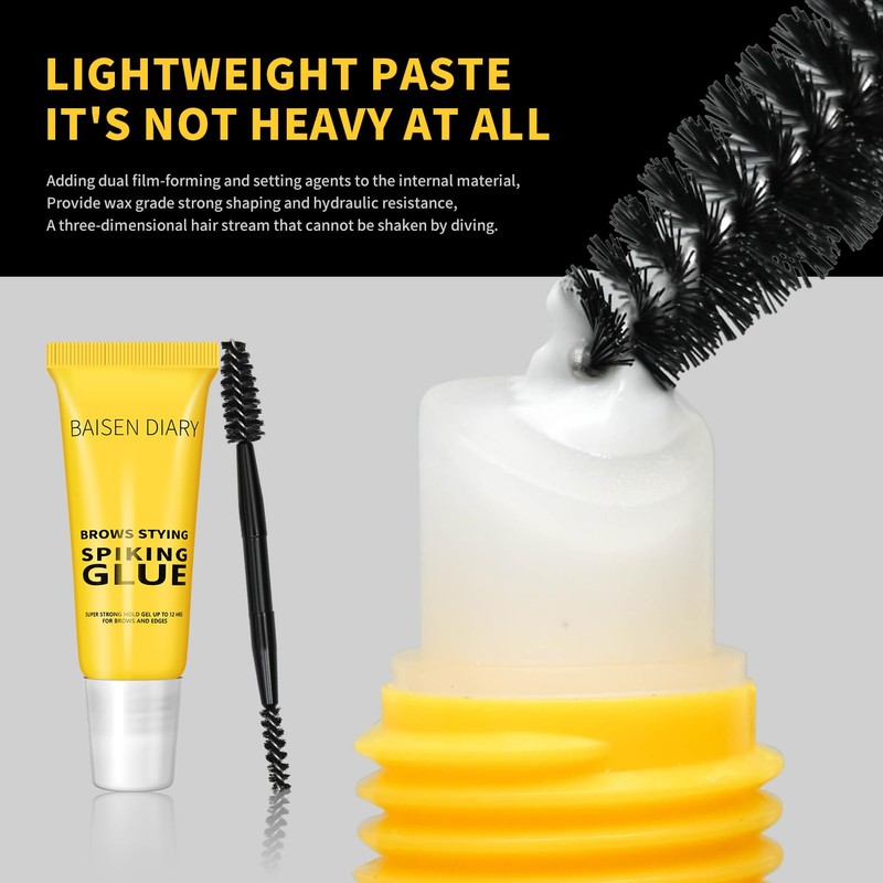 Brow Styling Spiking Glue - Clear Eyebrow Setting Gel, Brow
