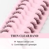 Glowingwin Half Lashes with clear band Fake Lashes Cat Eye