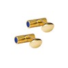 A N KINGPiiN Checkered Cylinder with Blue Tips Cufflinks