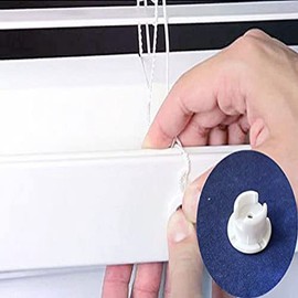 12pcs Tape Lock Button Plug Plastic Bottom Rail Cord Cover White Color Tape Lock Plug Blinds Accessory for Horizontal Faux Wood Blinds Bottom Rail