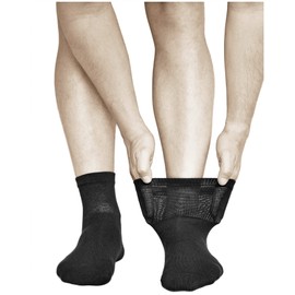 vitsocks Men's Soft Comfort Waistband Thick Padded Socks (3 Pairs) Comfortable Socks with Wide Waistband Cotton Size 39 42 43 46, Black (3 pairs)., 39-41