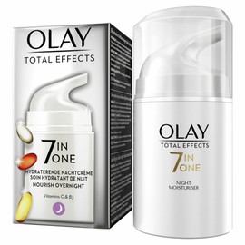 Olay Total Effects 7-in-1 Feuchtigkeitsspendende Anti-Aging-Creme, Vitamin C&E und Niacinamid, Spendet Feuchtigkeit, lässt Ihre Haut strahlen, Anti-Falten, nährt und strafft die Haut in der Nacht, 50