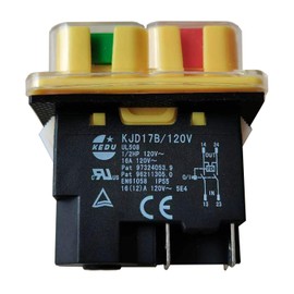KEDU KJD17B/120V 4Pins Electromagnetic Switch ON-Off Waterproof Pushbutton Switches with Power-Off and Under-Voltage Protection 120V 1/2HP 16(12) A 5E4 CE (KJD17B/120V-4Pins)
