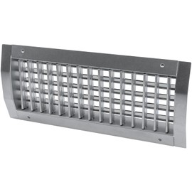 VezoWorks 13" x 5" Grille for Round Duct - Galvanized Steel Register Air Vent Cover for HVAC Ducting System - 2 Way Adjustable Louver Blades - Grill for Air Duct Ventilation, Conditioner/Air Intake