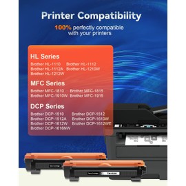 TN1050 Toner Compatible with Brother TN-1050 TN1050 for DCP-1510 DCP-1610W DCP-1612W DCP-1512 MFC-1910W MFC-1810 HL-1110 HL-1212W HL-1210W HL-1112 (Black, Pack of 2)