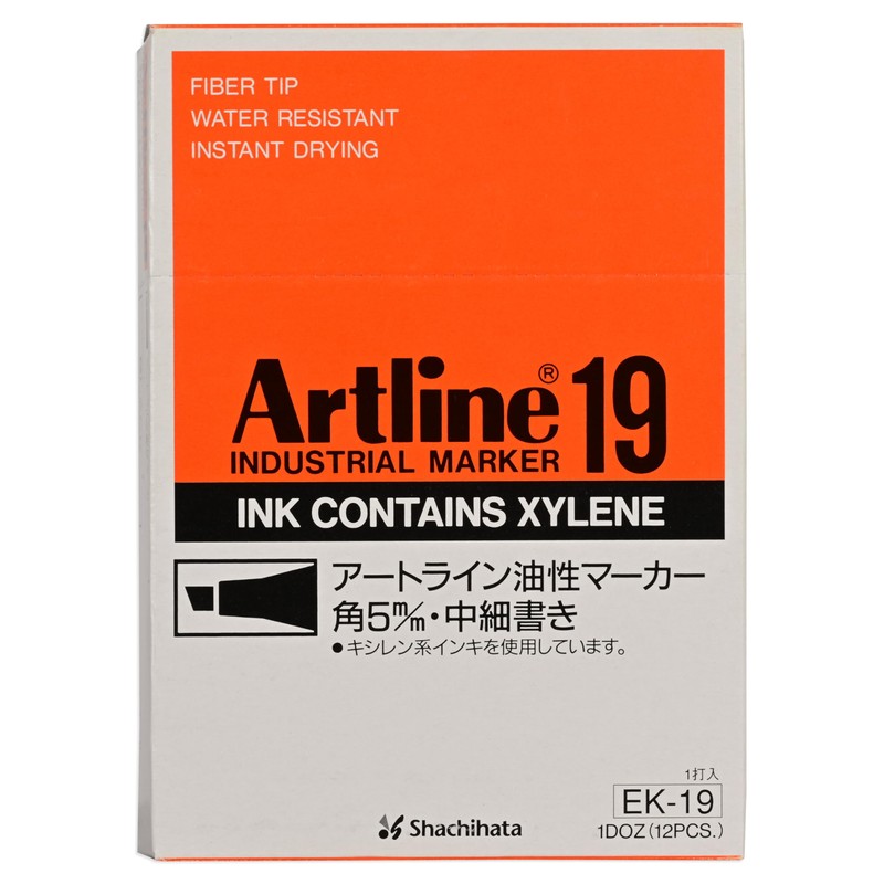 Artline Ek-19 2.0mm -5.0mm Chisel Style Acrylic Fibre Nib Marker