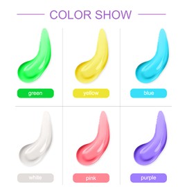 ROSALIND Neon Poly Nail Gel Kit 6 Colors 15ml Green Yellow Blue White Pink and Purple Nail Builder Gel Extension Tubes Set for Women DIY Manicure at Home (Candy Colours)