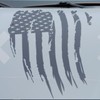 Reversed Distressed Usa American Flag hood Decal compatible with any