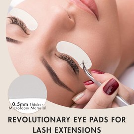 Foam Eye Pads for Eyelash Extensions Pre Cut 100 Pcs Medical Foam Tape Under Eye Pads Lash Extension Supplies Microfoam Eye Pads Lash Extension Lint Free Fit Most Eye Shape