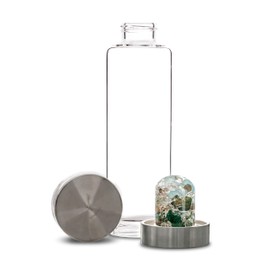 VitaJuwel ViA Forever Young Crystal Water Bottle with Aventurine, Aquamarine, Smoky Quartz & Clear Quartz