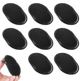 Pocket Combs for Men, 8 Pcs Portable Comfortable Round Mens Comb Black Pocket Hair Brush for Beard Hair Home Travel Pets