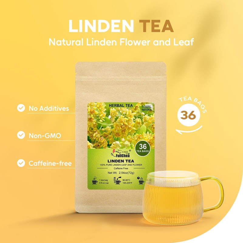 FullChea - Linden Tea, 36 Teabags, Linden Leaf and Flower