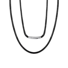 Leather Necklace Cord with Clasp String Necklace Black Chains Mens Chain Necklace Neck Cord for Pendant