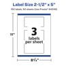 Avery Matte White Rectangle Labels, Sure Feed Technology, 2.5" x
