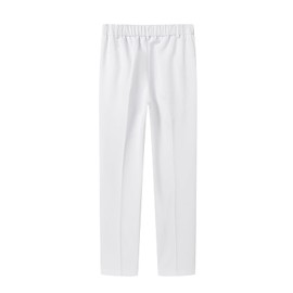 FastRockee Boys Chino Pants Stretch Adjustable Waist Twill Flat Front School Uniforms White 5T