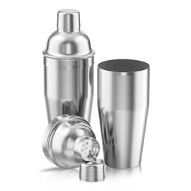 LUCKYGOOBO Cocktail Shaker with Double Measuring Jigger,Professional Stainless Steel 24oz Martini Shaker Set,Drink Built-In Strainer,Bartender Kit.