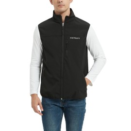 Acme Projects Men's Softshell Vest (US, Alpha, Large, Regular, Regular, Black)