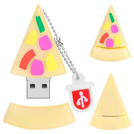 64GB USB Flash Drive Pizza-Shaped, BorlterClamp Novelty USB Drive Thumb Drive Memory Stick for External Data Storage