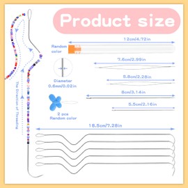 Beading Needle Set, 5 PCS Curved Beading Needles Bead Spinner, 2 PCS Long Straight Beading Needles, 2 PCS Big Eye Beading Needles Threaders Beading Needles for Jewellery Making