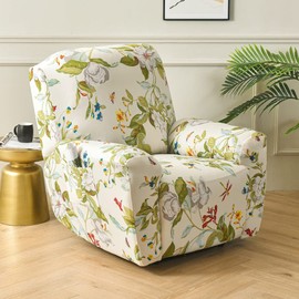 EBETA Armchair Covers, Armchair Throws, Complete Armchair Protector, 4-Piece Elastic Protective Cover, Relaxing Chair Covers, Stretch Recliner Chair Cover with Pockets (Spring)