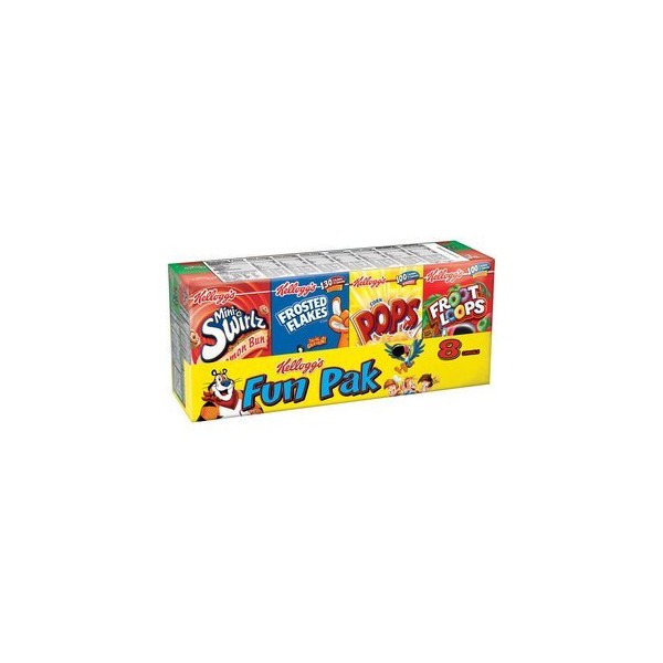 Kellogg's, Cereal Fun Pak, Variety Pack, 8-Count, Assorted Single Serve, 8.56oz Box (Pack of 5)