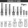 truee 14-piece socket spanner nut set, 6-piece socket adapter, 1/4,