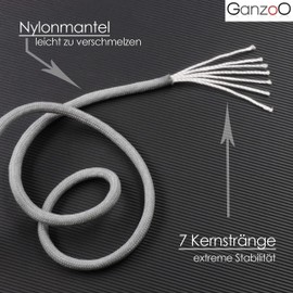 Ganzoo Paracord 550 DIY Bracelet Set, Craft Kit, DIY Bracelet with Click Clasps and Instructions, Lanyard, Bracelet Make Yourself Made of Parachute Cord, Colour: Black White