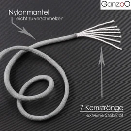 Ganzoo Paracord 550 DIY Bracelet Set, Craft Kit, DIY Bracelet with Click Clasps and Instructions, Lanyard, Bracelet Make Yourself Made of Parachute Cord, Colour: Black White