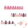 BQZQPAMZ 24Pcs Flower French Tip Press on Nails Purple Floral
