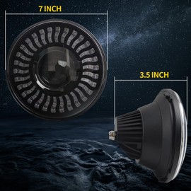 7inch White/Amber DRL LED Motorcycle Headlight with Lamp Shell Housing Bucket Fork Tube Bracket