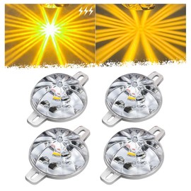 VAUNGIUG 4PCS Amber Mini Watermelon Lights, Strobe and Constant ED Side Marker Turn Signal Water Melon Lights for trucks Semi Truck Trailer, Motorcycle Car LED Underglow kit