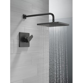 Delta Faucet Modern 14 Series Matte Black Shower Faucet, Delta Shower Trim Kit with Single-Spray Touch-Clean Black Shower Head, Matte Black T14267-BL-PP (Valve Not Included) | DELTA