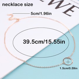 Atentuyi Tiny Circle Pendant Necklace Delicate Link Chain Minimalist Gold Hollow Circle Choker Necklace Jewellery for Women and Girls