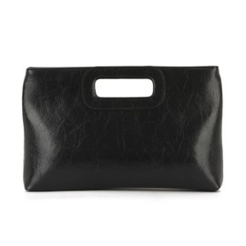 EVEOUT Clutch for Women Faux Leather Evening Handbag with Shoulder Chian Party Handbag Stylish Shoulder Bag for Wedding Party Dinner, black