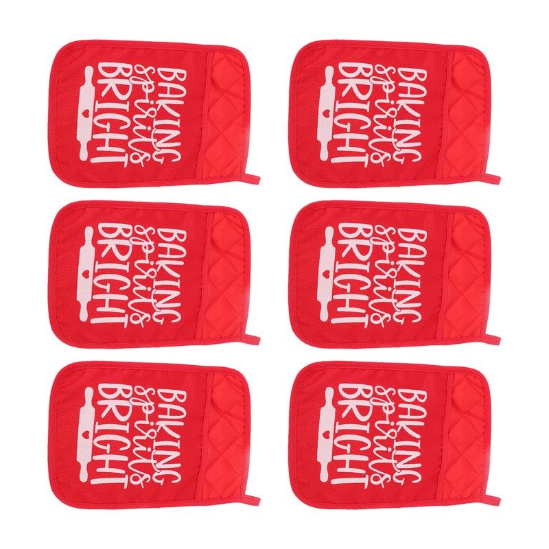 6Pcs Christmas Pot Holders with Pocket Heat Resistant Hot Pad