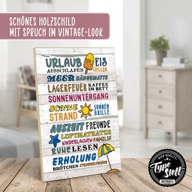 TypeStoff HS-01090 Wooden Sign with Saying - Holiday - Vintage Look with Quote as Gift and Decoration on Summer and Ice Cream