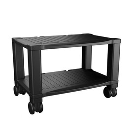 Home-Complete 2-Tier Office Desk Organizer Rolling Cart - Compact Portable Under-Desk Storage and Printer and Projector Stand with Wheels - 88 Lbs(Black)