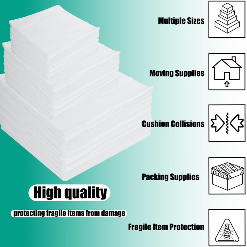 80 Pack Foam Pouches for Packing, Cushion Foam Wrap Sleeves,