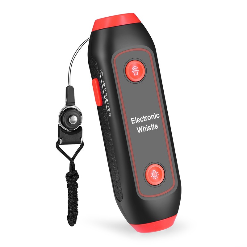 Electronic Whistle Handheld Electric Whistle with Lanyard SOS Light Flashlight