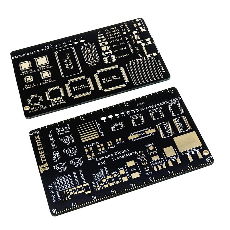 Treedix 2PCS PCB SMD AWG Rulers, USB-Micro LED Blink Rulers