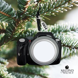 Photographers Camera Ornament Includes a Current Year Hang Tag and Gift Bag Fun Camera DSLR Zoom Lens to Customize at Home