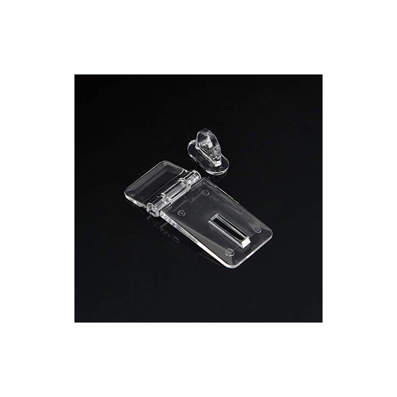 DEEKOUDT 10Pcs Crystal Clear Acrylic Hinged Latch, Snap Door/Box Hinge