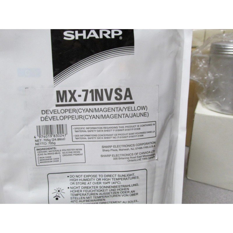 Sharp Genuine Sharp MX-71NVSA Cyan Magenta Yellow Developer