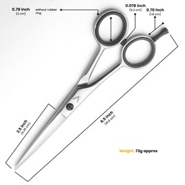 Vida Goods Hair Scissor 6" Professional Hair Cutting Scissors for Salon & Home Use Stainless Steel Barber Shears for Men, Women, Children & Adults (Silver Polished, 6.5 Inches)