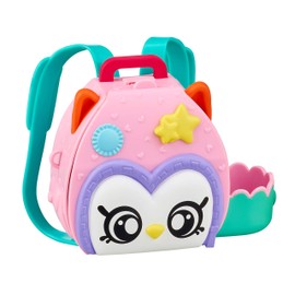 Kindi Kids Unisex N/A Owl Petkin Backpack and 3 Shopkins, Multicoloured, One Size, multi-coloured
