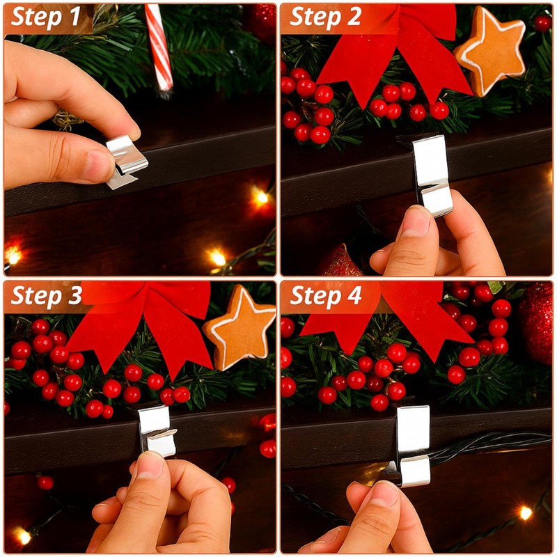 100 Pcs Lights Gutter Hook Clips for Hanging Outdoor Holiday