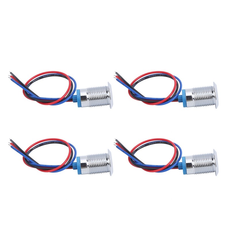 4 Sets PreWired Round LEDs Waterproof 2Color Indicator Lights Common